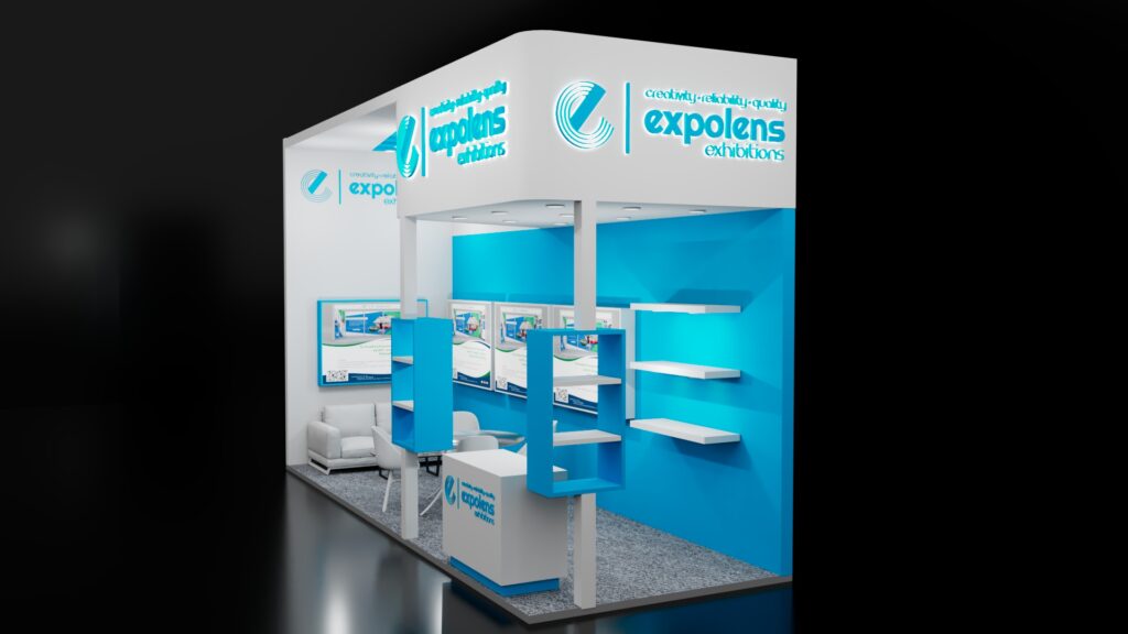 6 x 2 One Side Open booth design : expolens Exhibition