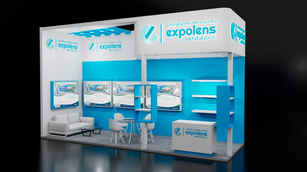 6 x 2 One Side Open booth design : expolens Exhibition