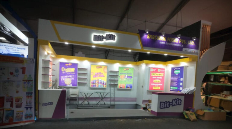 6 x 3 One Side Open booth Bitkit foods rajkot GPBS Exhibition