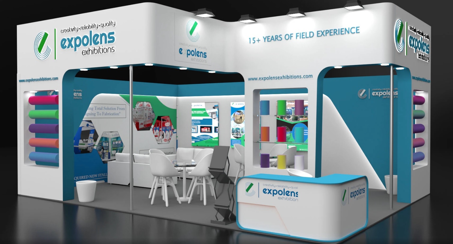 7 x5 mtr two side open booth design