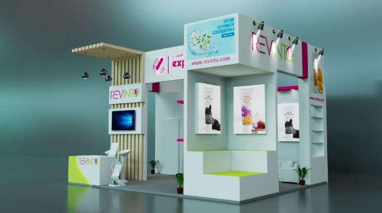 6 x 4 sq mtr Three Side Open Booth Design